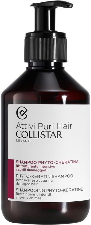 Collistar Attivi Puri Hair Shampoo Phyto-cheratina Ristrutturante Intensivo Capelli Danneggiati 250 ML