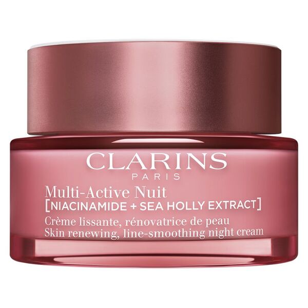 clarins multi-active nuit crème lissante, rénovatrice de peau multi-active crema notte per tutti i tipi di pelle 50 ml