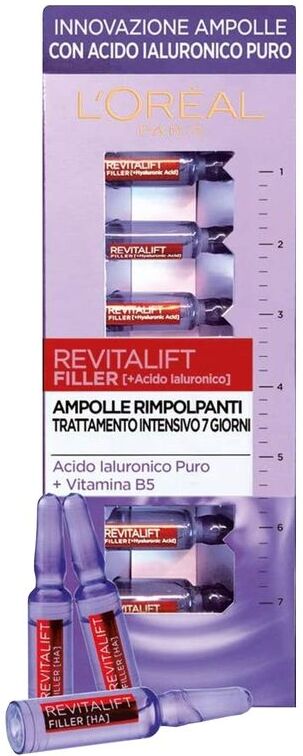 L'Oréal Revitalift Filler [+ Acido Ialuronico] Ampolle Rimpolpanti Trattamento Intensivo 7 Giorni 7 FIALE DA 1,3 ML