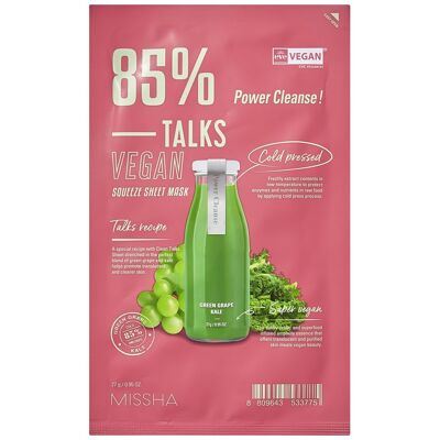 Missha - Talks Vegan Squeeze Sheet Mask Power Cleanse - Sheet Mask Missha - Talks Vegan Squeeze Sheet Mask Power Cleanse - Sheet Mask