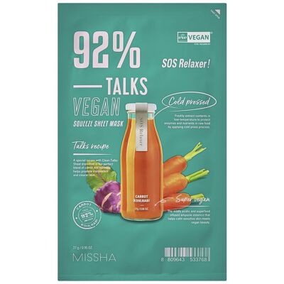 MISSHA Talks Vegan Squeeze Sheet Mask Sos Relaxer 27 g MISSHA Talks Vegan Squeeze Sheet Mask Sos Relaxer 27 g