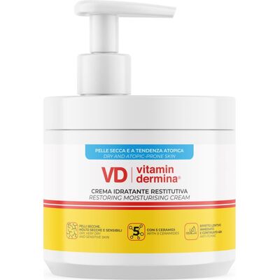 VITAMINDERMINA Crema Idratante Restitutiva Con Erogatore Pelle Secca E A Tendenza Atopica 400 ML VITAMINDERMINA Crema Idratante Restitutiva Con Erogatore Pelle Secca E A Tendenza Atopica 400 ML