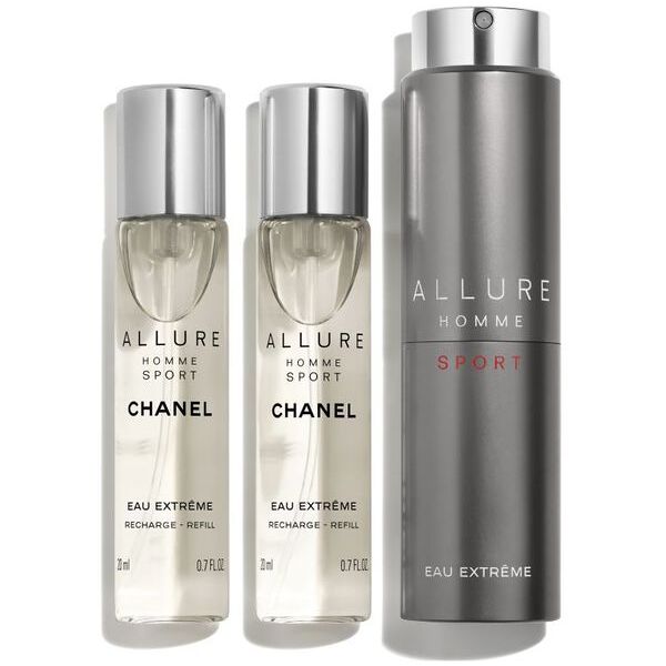 chanel allure homme sport eau extrême vaporizzatore da viaggio ricaricabile 60 ml (3 x 20 ml)