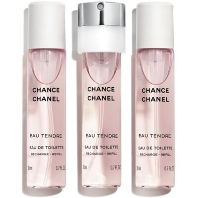 Chanel Chance Eau Tendre Eau De Toilette Twist And Spray 60 ML (3 x 20 ML) Chanel Chance Eau Tendre Eau De Toilette Twist And Spray 60 ML (3 x 20 ML)