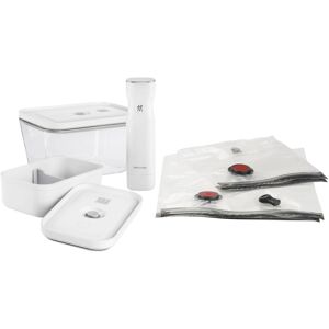 ZWILLING Fresh & Save Set sottovuoto, mix / Contenitore vetro L/Lunchbox M, 7-pz., bianco