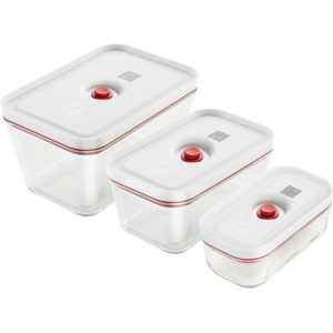 zwilling fresh & save set di contenitori, s/m/l / 3-pz., vetro, rosso