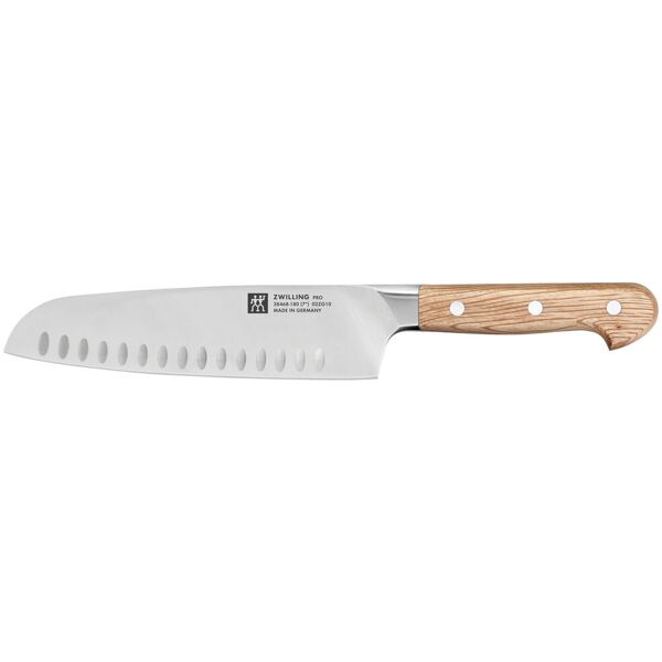 zwilling pro wood coltello santoku alveolato - 18 cm, naturale