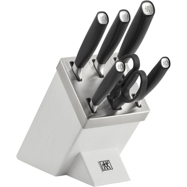 zwilling all * star set di coltelli con ceppo sistema autoaffilante - 7-pz., bianco