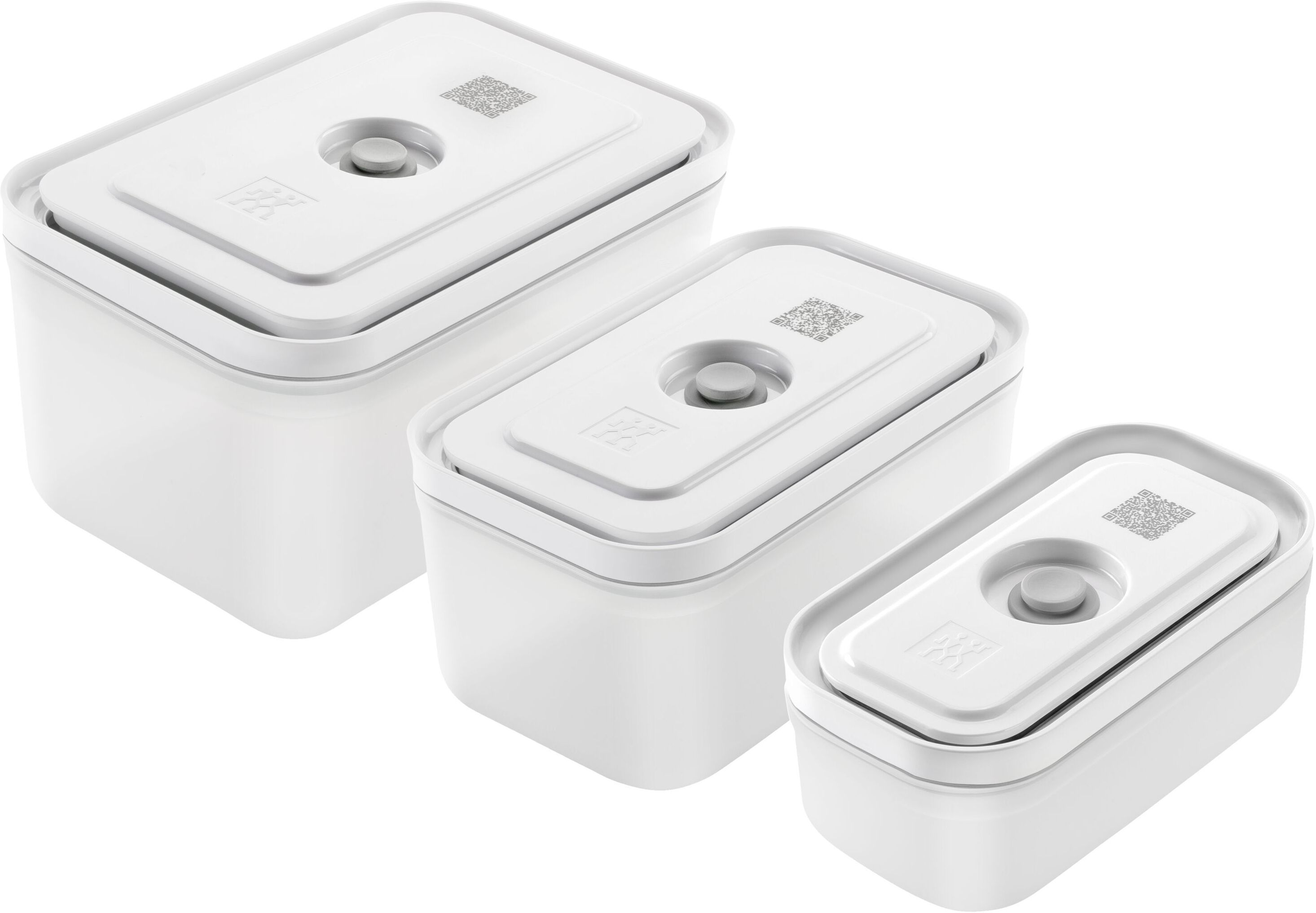 zwilling fresh & save set di contenitori, s/m/l / 3-pz., plastica, semi trasparente-grigio