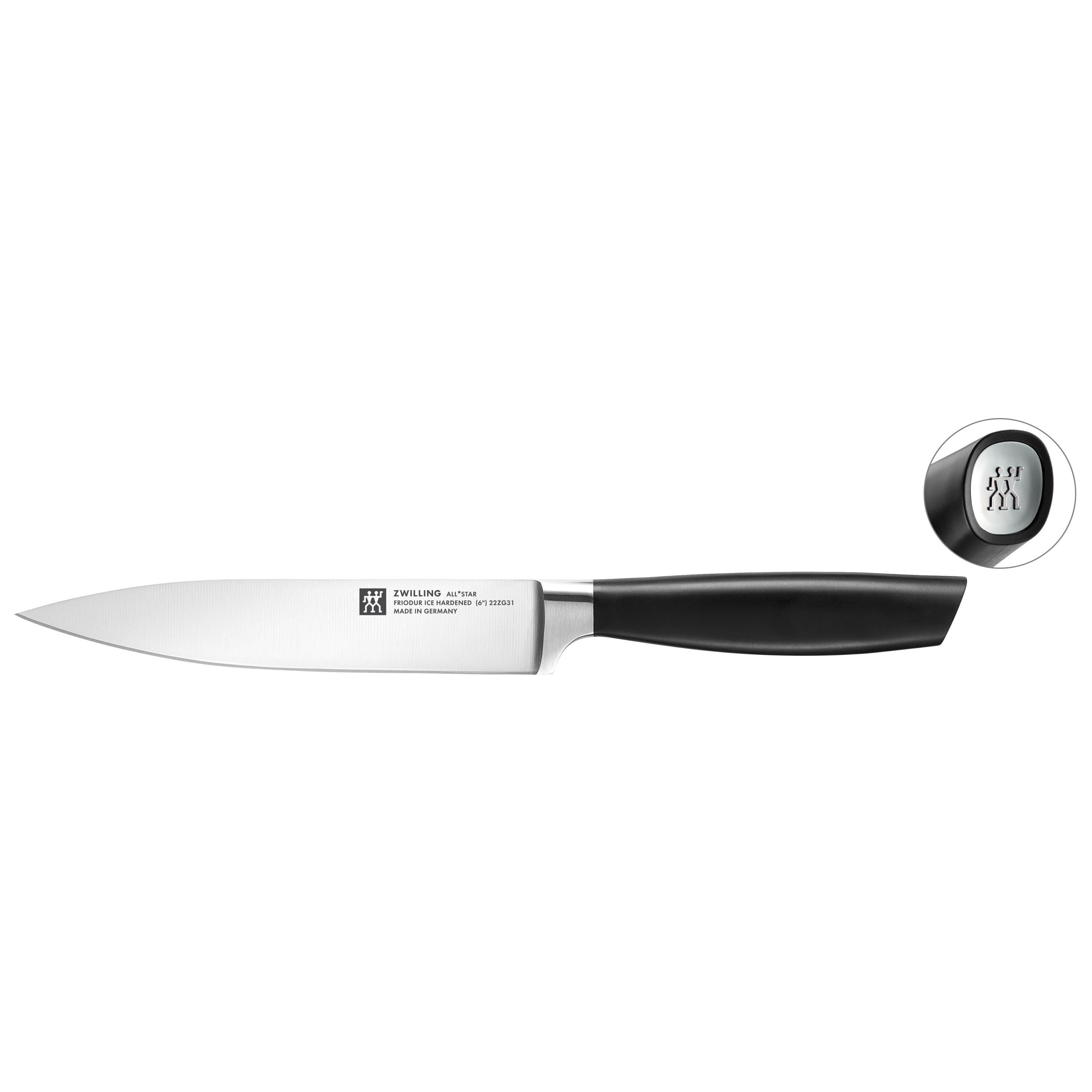 zwilling all * star coltello da carne 16 cm, argento