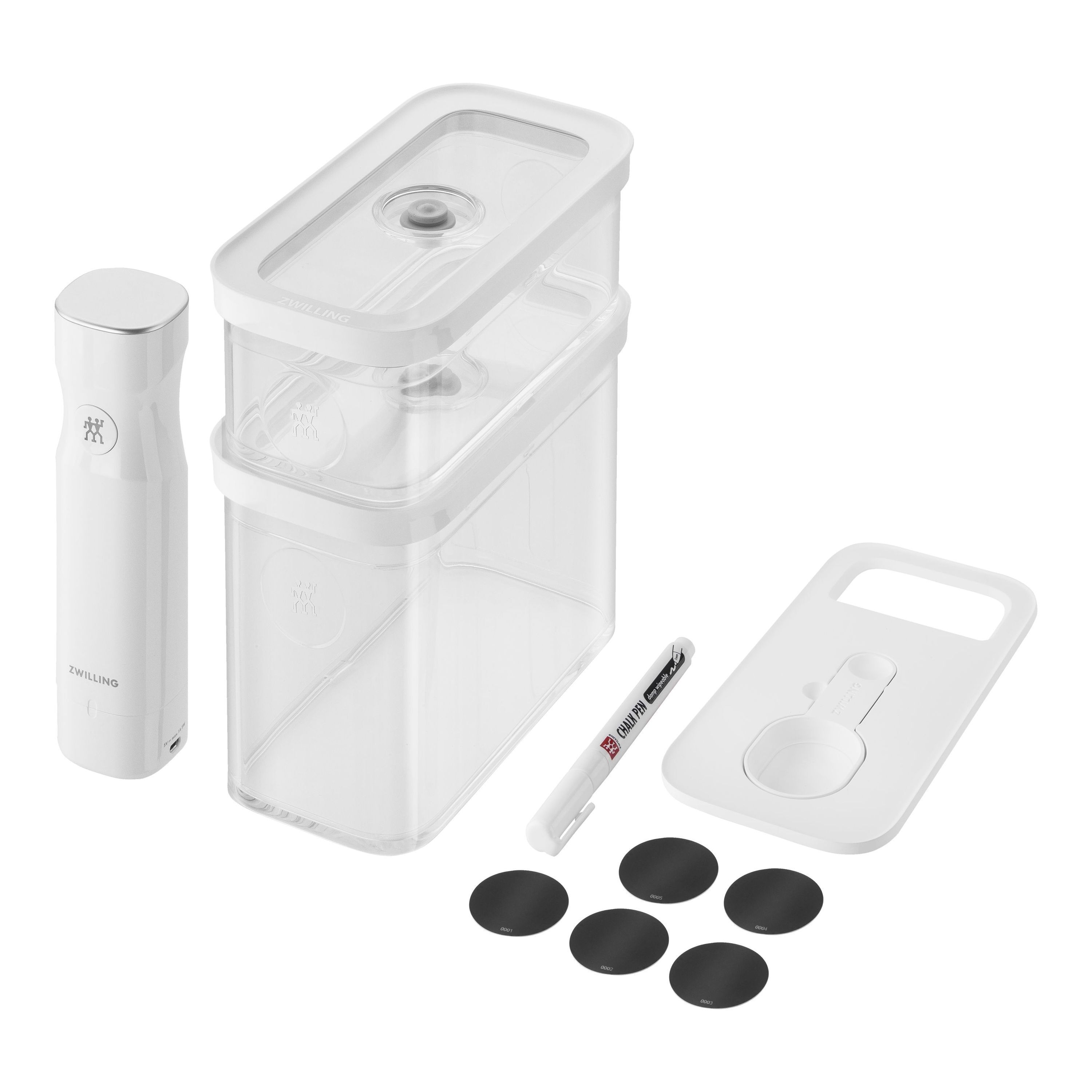 ZWILLING Fresh & Save CUBE Starter set per sottovuoto, M / 5-pz., transparente-bianco