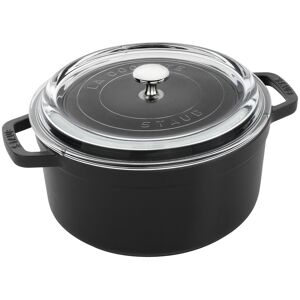 Staub La Cocotte con coperchio in vetro rotonda - 24 cm, Nera