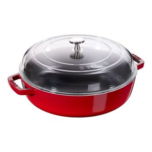 Staub Braisers Tegame con coperchio in vetro rotondo - 28 cm, ciliegia