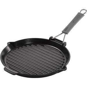 staub grill pans bistecchiera con becchi rotonda - 28 cm, nero