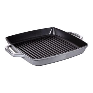 staub grill pans bistecchiera quadrata - 33 cm, colore grigio grafite