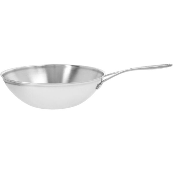 demeyere industry 5 wok fondo piatto - 30 cm, 18/10 acciaio inossidabile