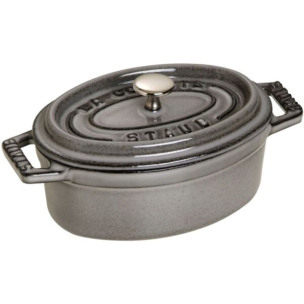 staub la cocotte mini cocotte ovale - 11 cm, grigio grafite