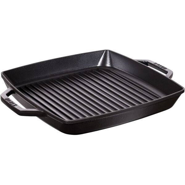 staub grill pans bistecchiera quadrata - 33 cm, nera