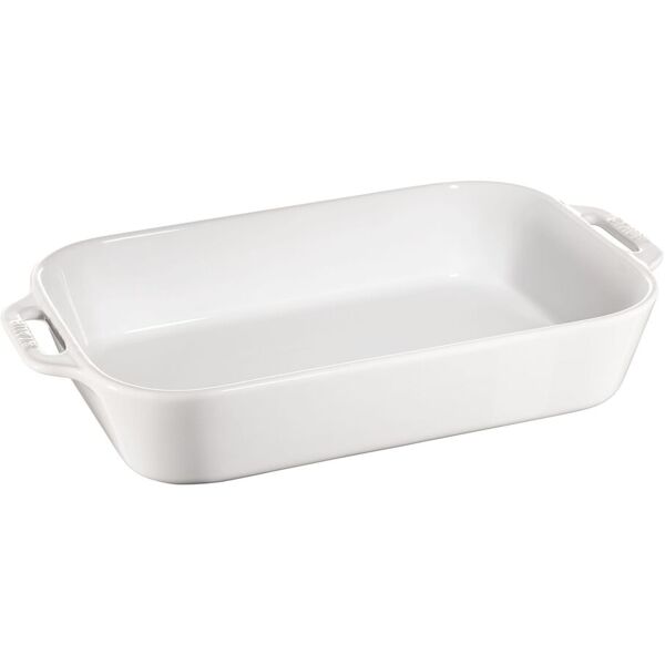 staub ceramique pirofila rettangolare - 34 x 24 cm, colore bianco puro