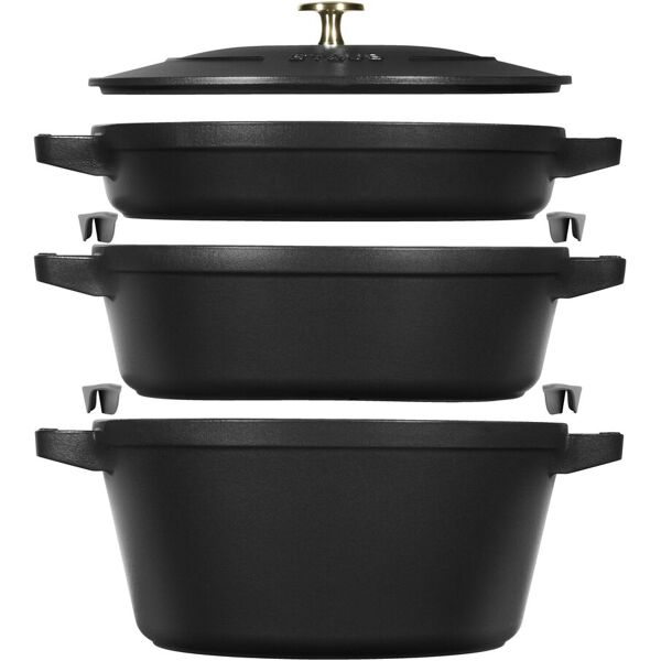 staub stackable set di pentole - 3-pz.