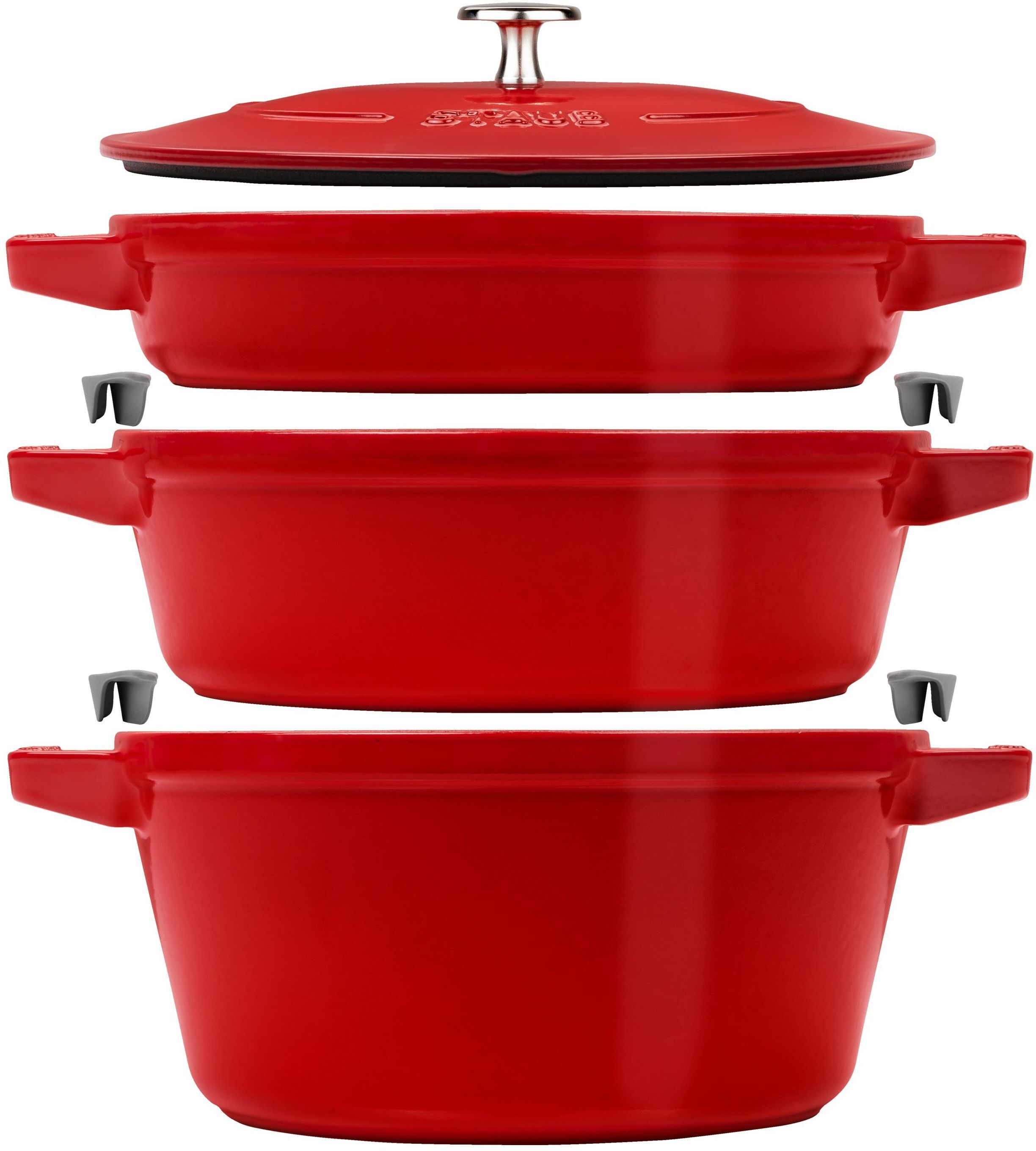 staub stackable set di pentole - 3-pz.