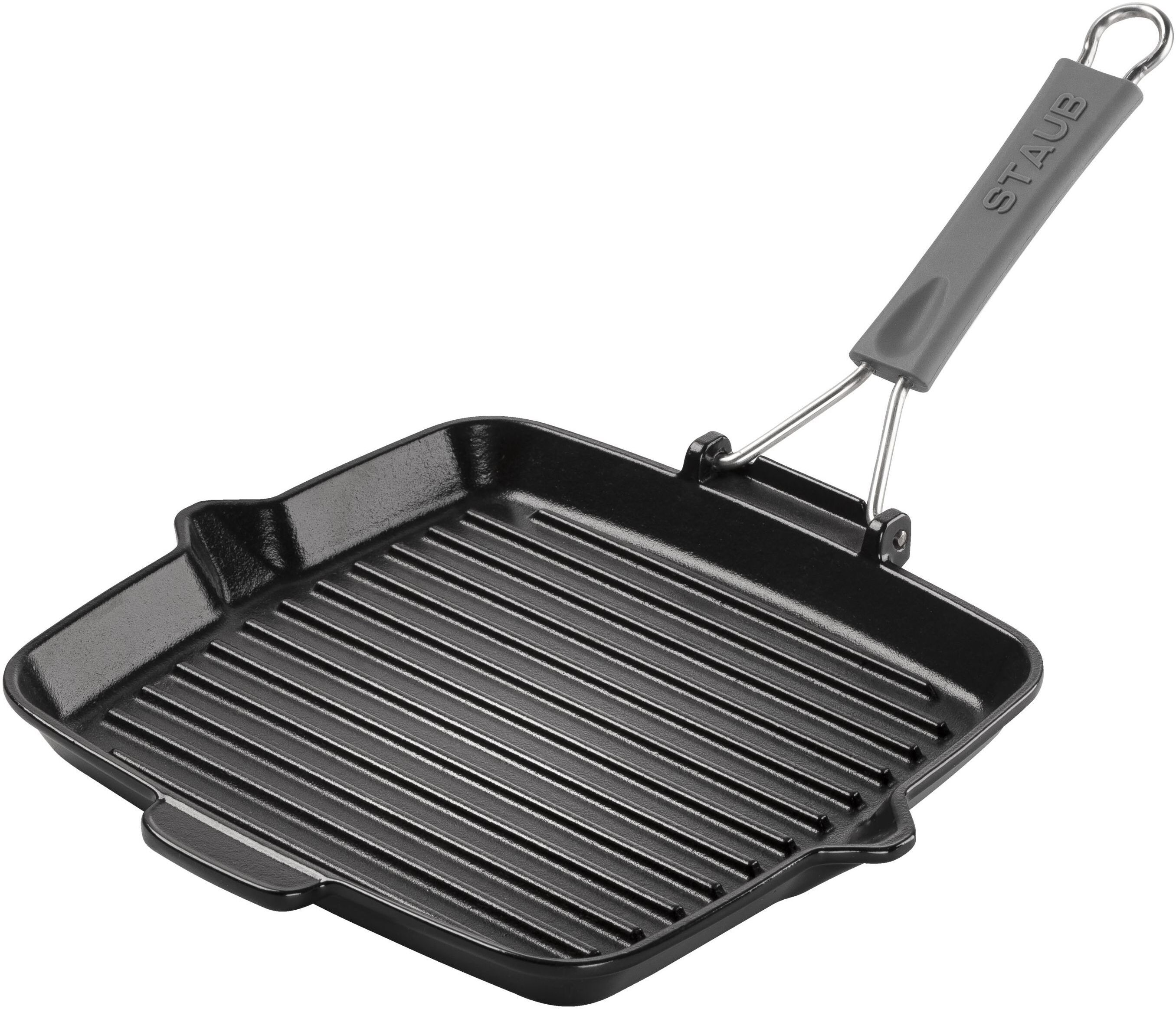 Staub Grill Pans Bistecchiera con becchi quadrata - 24 cm, nero