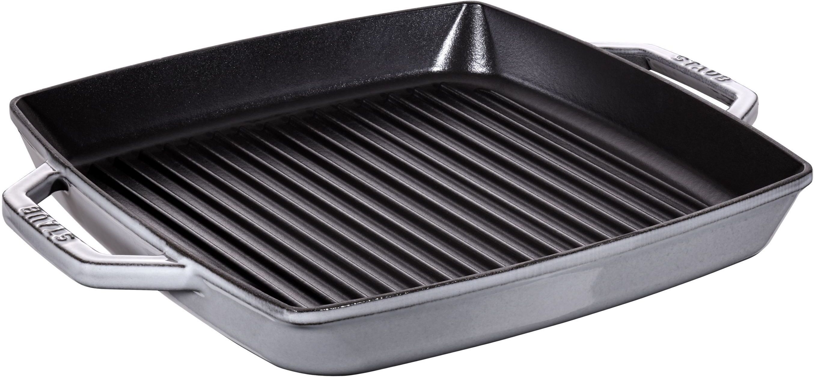 Staub Grill Pans Bistecchiera quadrata - 33 cm, Colore grigio grafite