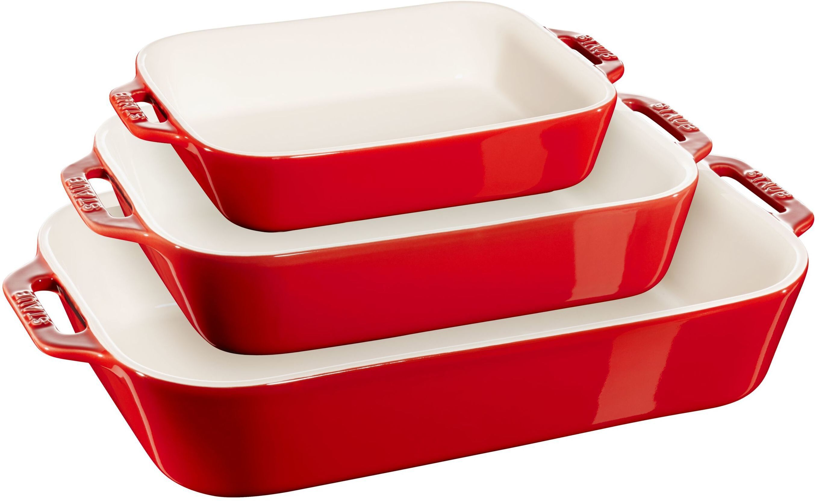 Staub Ceramique Set di pirofile rettangolare - 3-pz., ciliegia