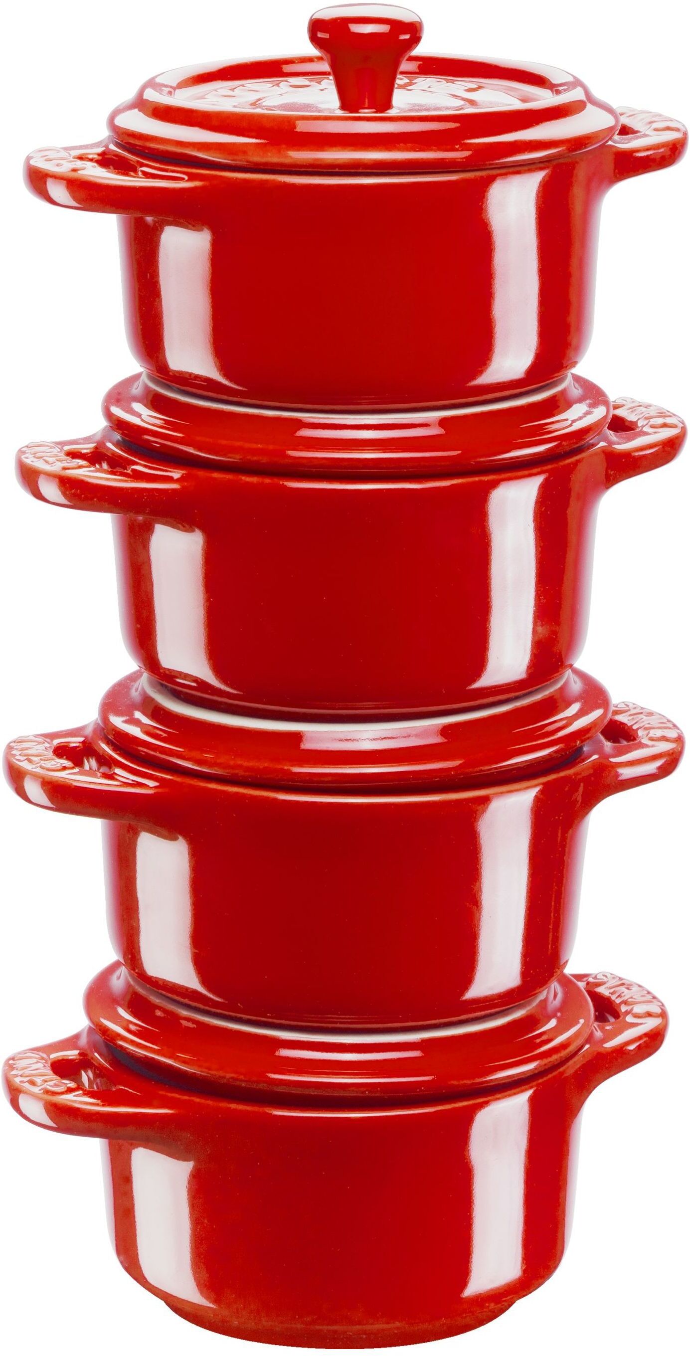 Staub Ceramique Set mini cocotte rotonda - 4-pz., ciliegia