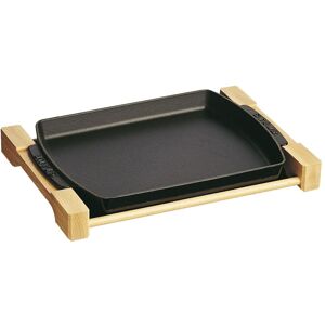 staub serving piatto da servizio rettangolare - 33 cm x 22 cm, nero