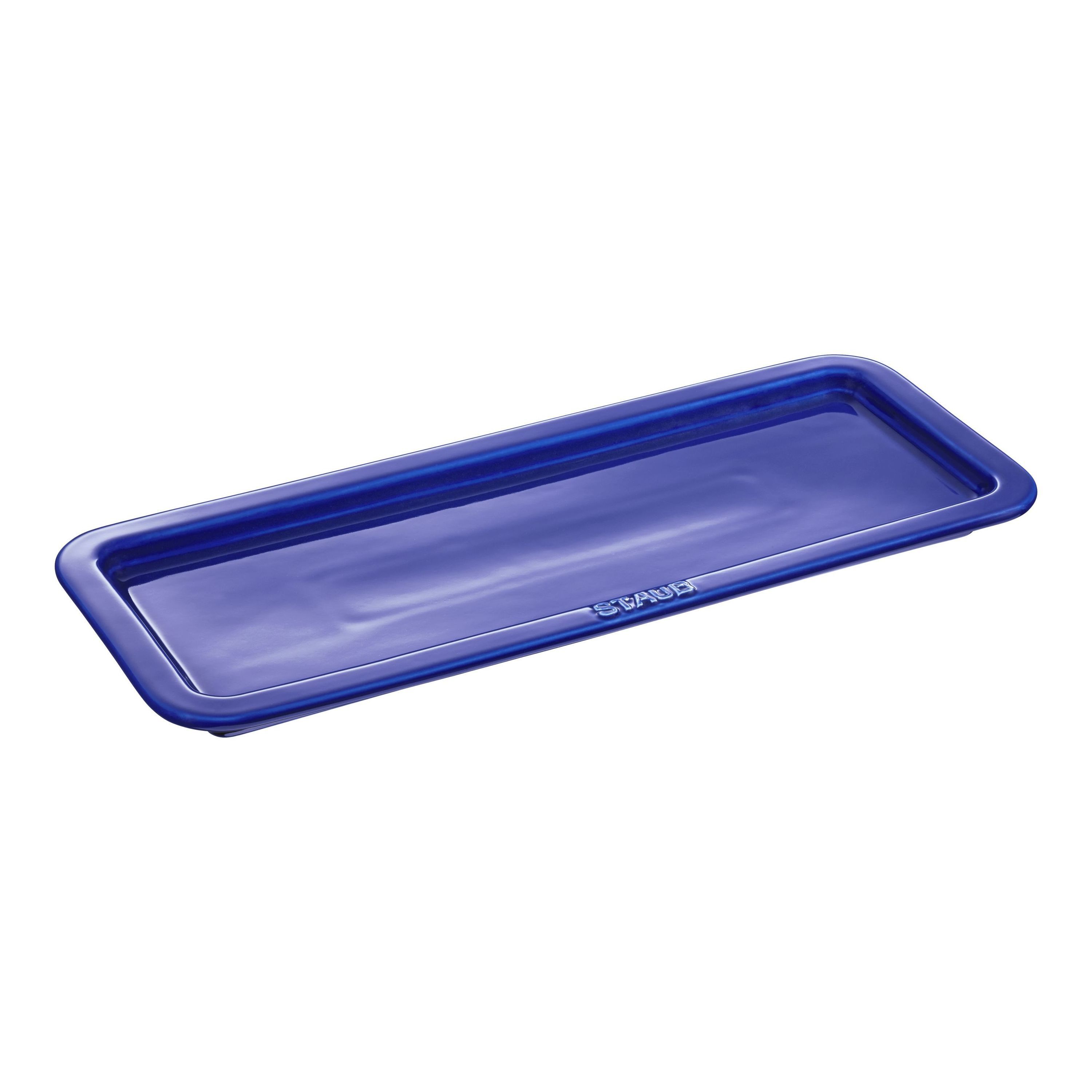 staub ceramique piatto da servizio rettangolare - 36 cm x 14 cm, blu scuro