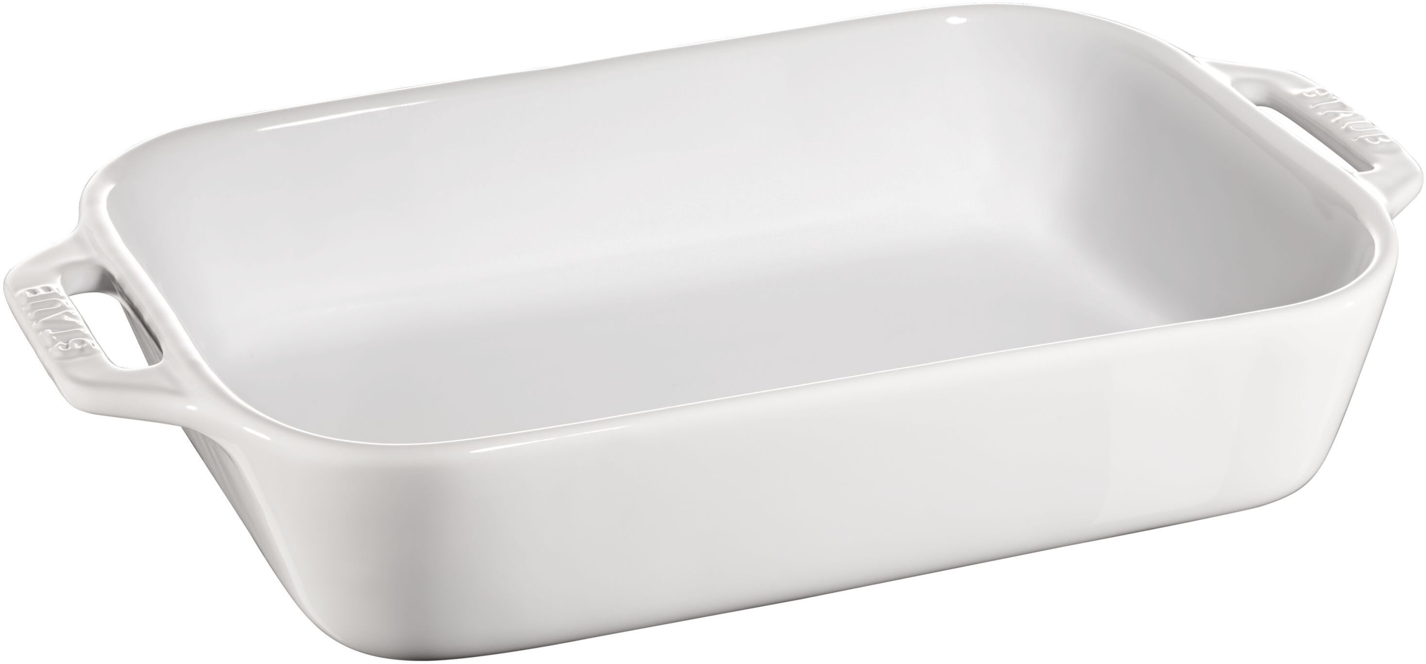 Staub Ceramique Pirofila rettangolare - 27 x 20 cm, Colore bianco puro