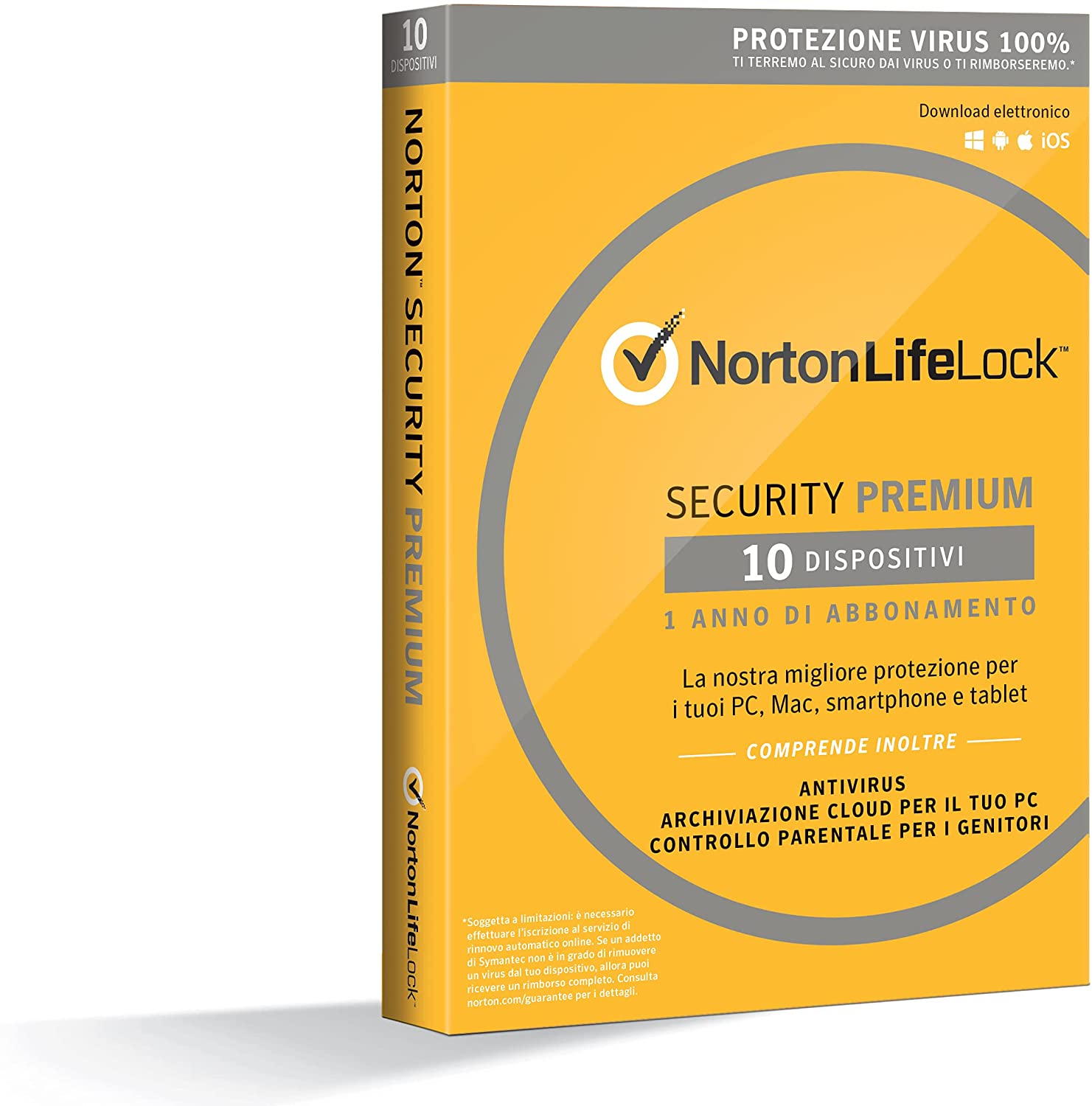 Symantec LifeLock Premium [videogioco PC/MacOS/Android/IOS/PC/MacOS/Android/iOS] - 10 dispositivi/25 GB di spazio di archiviazione online - Versione 3.0 - Scheda di abbonamento - 1 anno