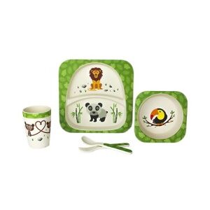 Woodenway Kid set JUNGLE in bamboo, piatti e posate ECO