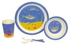 Woodenway Kid set SEA in bamboo, piatti e posate ECO