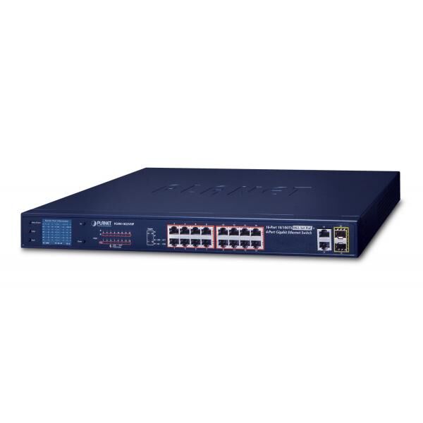 PLANET FGSW-1822VHP switch di rete Non gestito Fast Ethernet (10/100) Supporto Power over Ethernet (PoE) 1U Blu