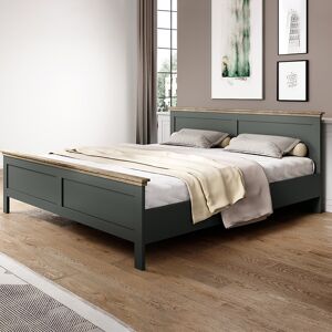 garneroarredamenti Letto 140x200cm francese design moderno verde quercia Texel