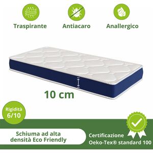 garneroarredamenti Materasso singolo 80x190cm schiumato antiacaro H. 10cm Top Dream