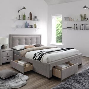 garneroarredamenti Letto 160x200cm matrimoniale con cassettoni beige Quarto Gihome®