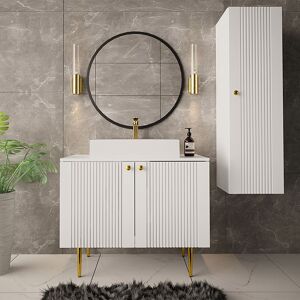 garneroarredamenti Mobile bagno 125x140cm bianco piedini oro Banf 2