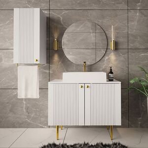 garneroarredamenti Mobile bagno 125x140cm bianco piedini oro Banf 3