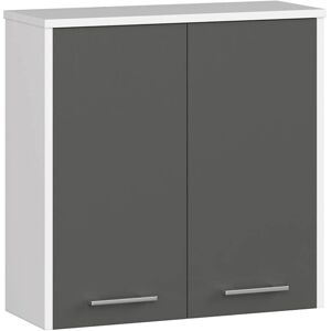 garneroarredamenti Pensile 60x60cm bagno sospeso 2 ante grigio bianco Woters