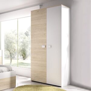 garneroarredamenti Armadio 95x205cm 2 ante rovere bianco Cairo