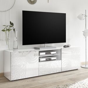 garneroarredamenti Mobile porta tv 181x57cm bianco lucido Paradise