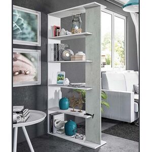 garneroarredamenti Libreria 90x180cm moderna bianco opaco cemento Agatha