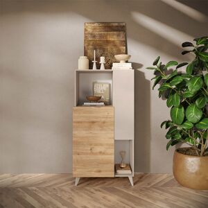 garneroarredamenti Credenza alta 81x154cm 2 ante beige rovere chiaro Witty