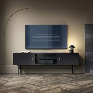 garneroarredamenti Mobile porta tv 155x52cm 2 ante nero Eterna