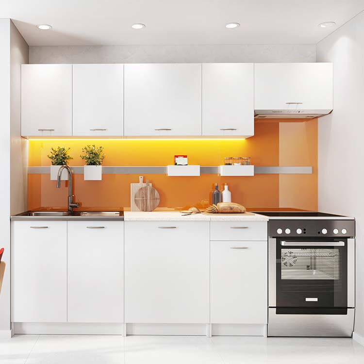 garneroarredamenti Cucina 240cm moderna componibile lineare bianca Dalia