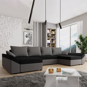 garneroarredamenti Divano letto angolare 4 posti 321cm grigio nero Appia