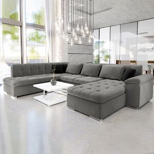 garneroarredamenti Divano letto angolare sinistra 5 posti 350x205cm grigio Agliana